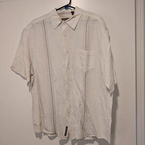 Cubavera Men’s Linen Cotton Blend Button Front Short Sleeve Shirt Sz XXL